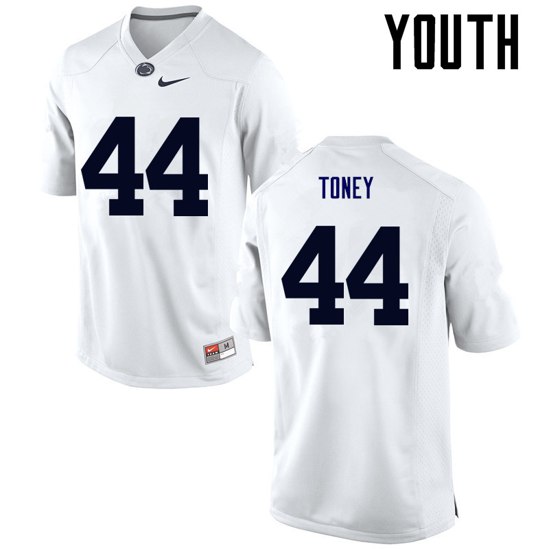 NCAA Nike Youth Penn State Nittany Lions Shaka Toney #44 College Football Authentic White Stitched Jersey FYK3698SV